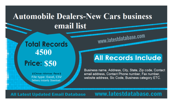 Automobile Dealers-New Cars Email Address