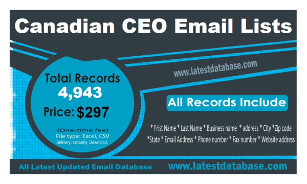 Canadian CEO Email Lists