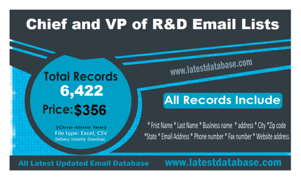 Chief and VP of R&D Email Lists