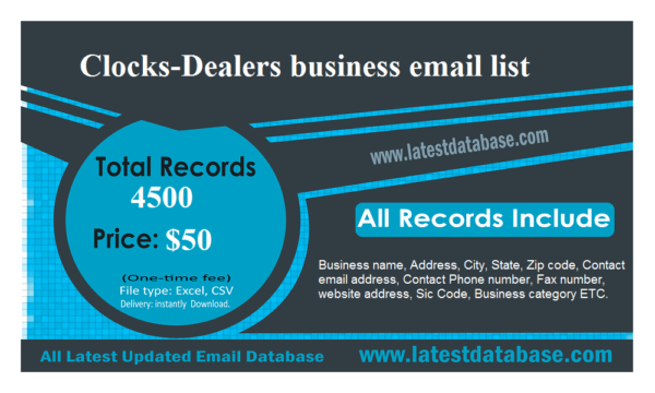 Clocks-Dealers business email list