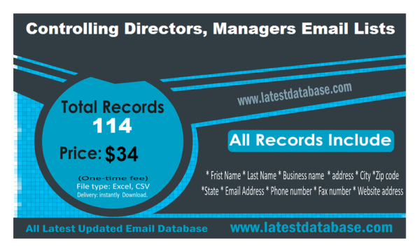 Controlling Directors, Managers Email Lists