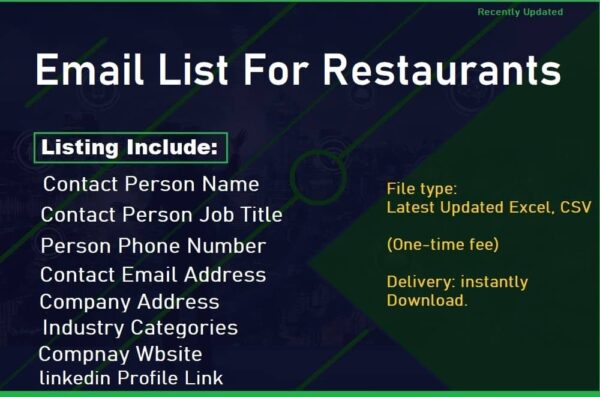 Email List For Restaurants