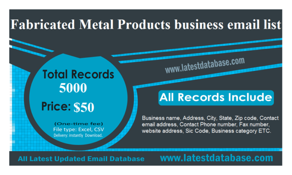 Fabricated Metal Products business email list