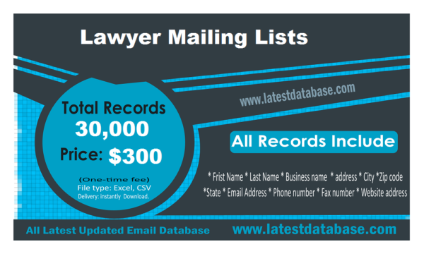 Lawyer Mailing Lists 30k