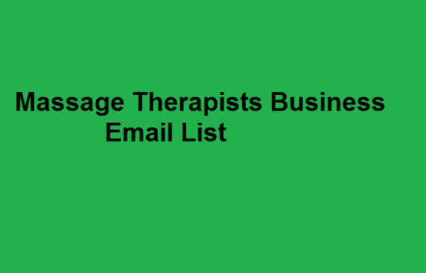 Massage Therapists business email list