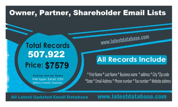 Owner, Partner, Shareholder Email Lists