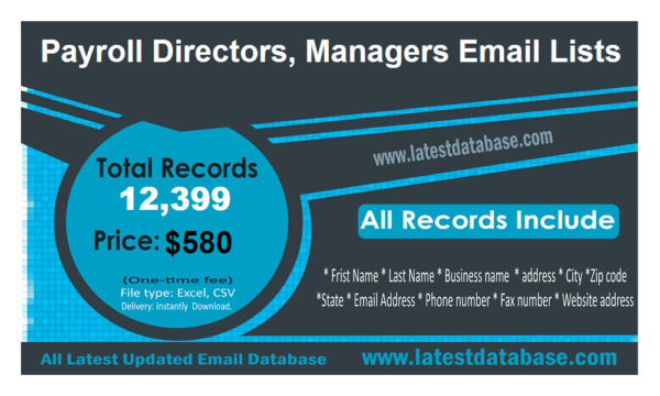 Payroll Directors, Managers Email Lists