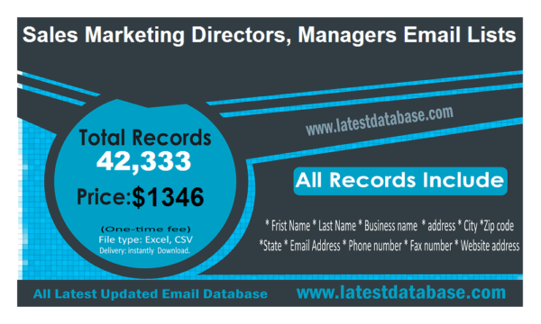 Sales Marketing Directors, Managers Email Lists