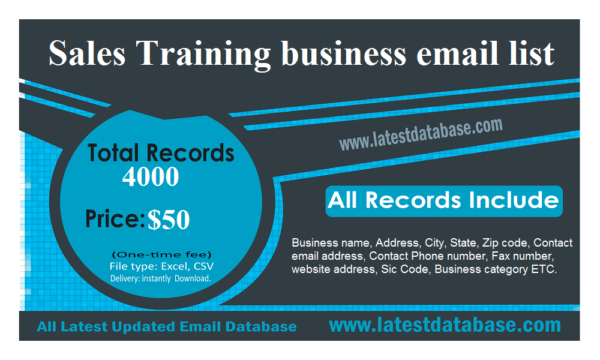 Sales Training business email list