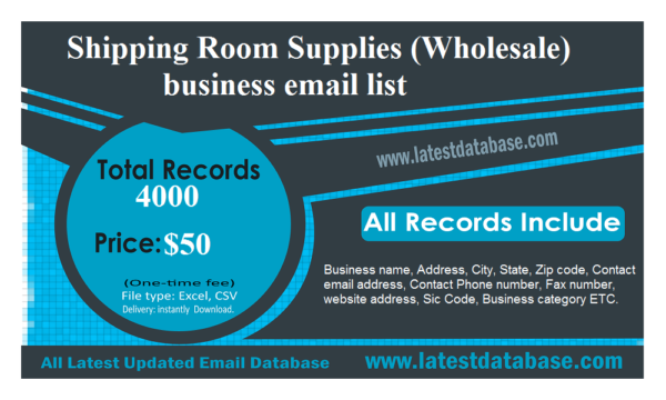 Shipping Room Supplies (Wholesale) business email list