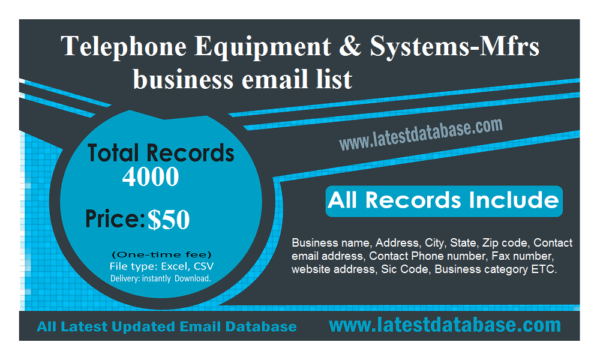 Telephone Equipment & Systems-Mfrs business email list