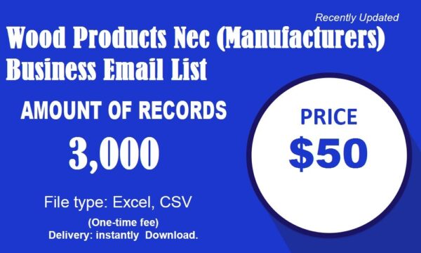 Wood Products Nec (Manufacturers) Email Address